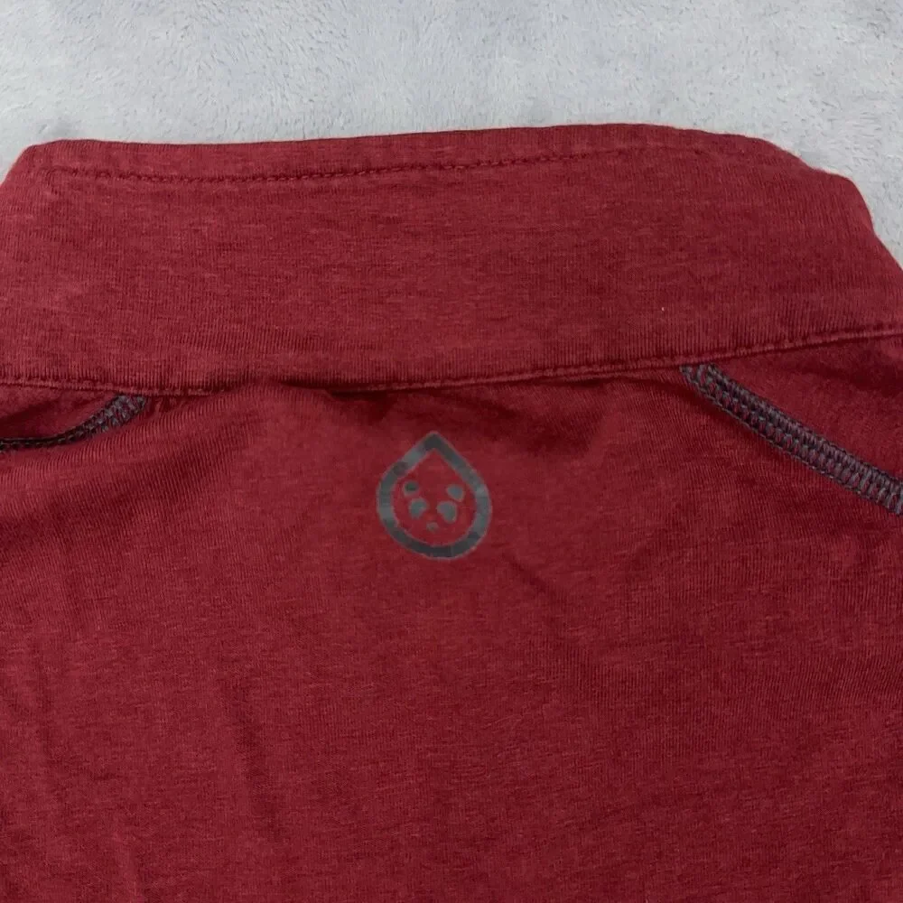 Tasc Pullover Shirt Mens Sz M Red Carrollton 1/4 Zip Bamboo Performance Athletic